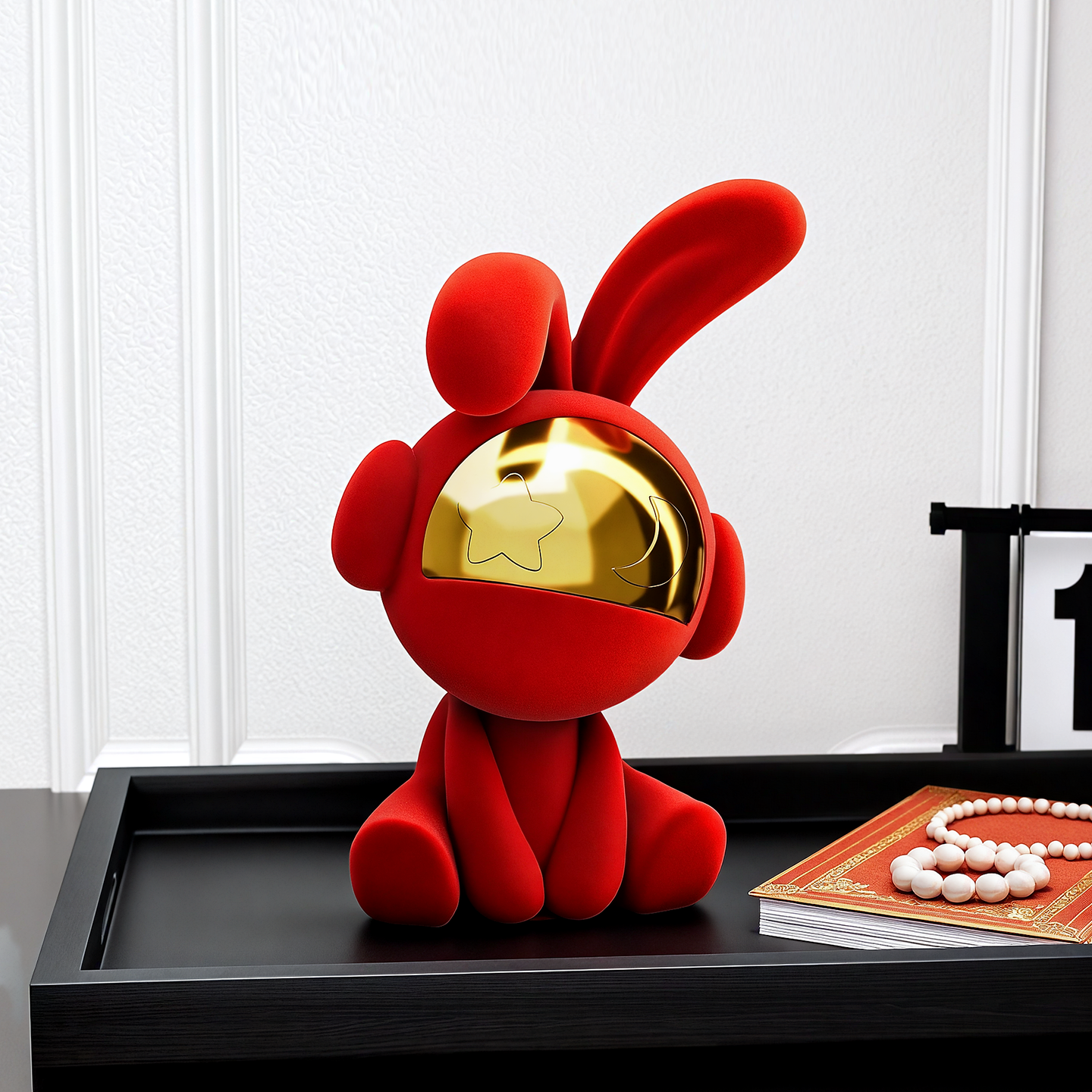 创意兔子坐姿新居入户玄关装饰品