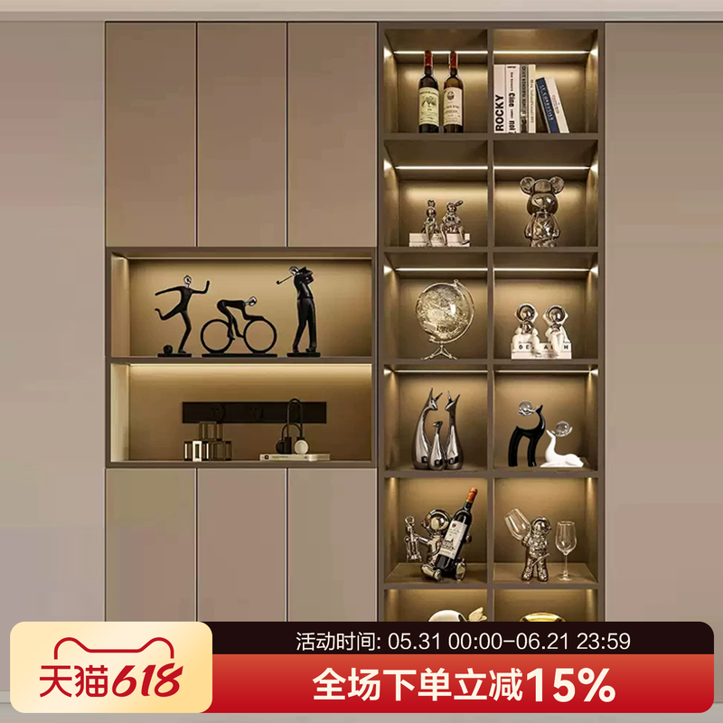 贝汉美轻奢玄关酒柜新房装饰品摆件客厅现代高档餐边柜高级感小众