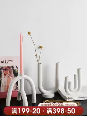 Bei Hanmei Nordic creative ceramic candle holder Home decoration Hotel model room simple living room side cabinet candle holder