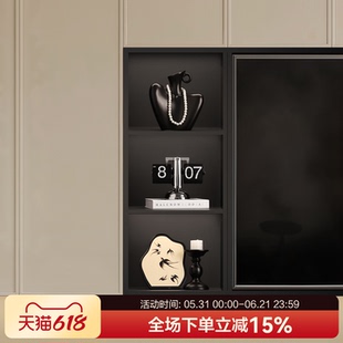 贝汉美中古风客厅高端装饰挂画家居电视柜壁龛摆件氛围感艺术好物