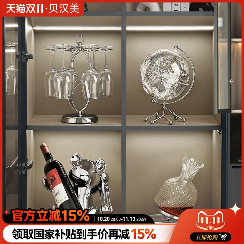 贝汉美暴力熊红酒架2026新款客厅酒柜高端大气上档次软装饰品摆件