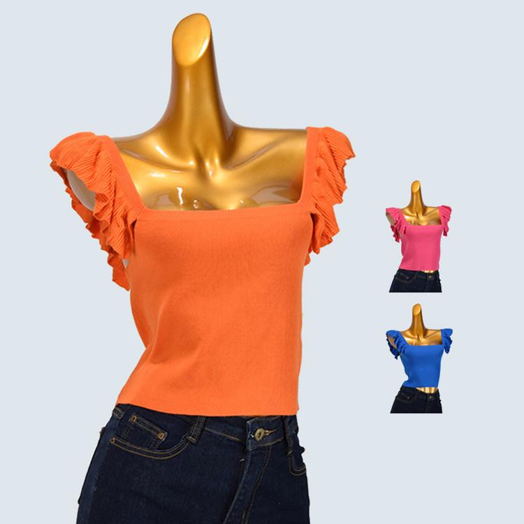 外贸单时尚辣妹性感针织吊带背心女夏季新款设计感修身短款上衣潮