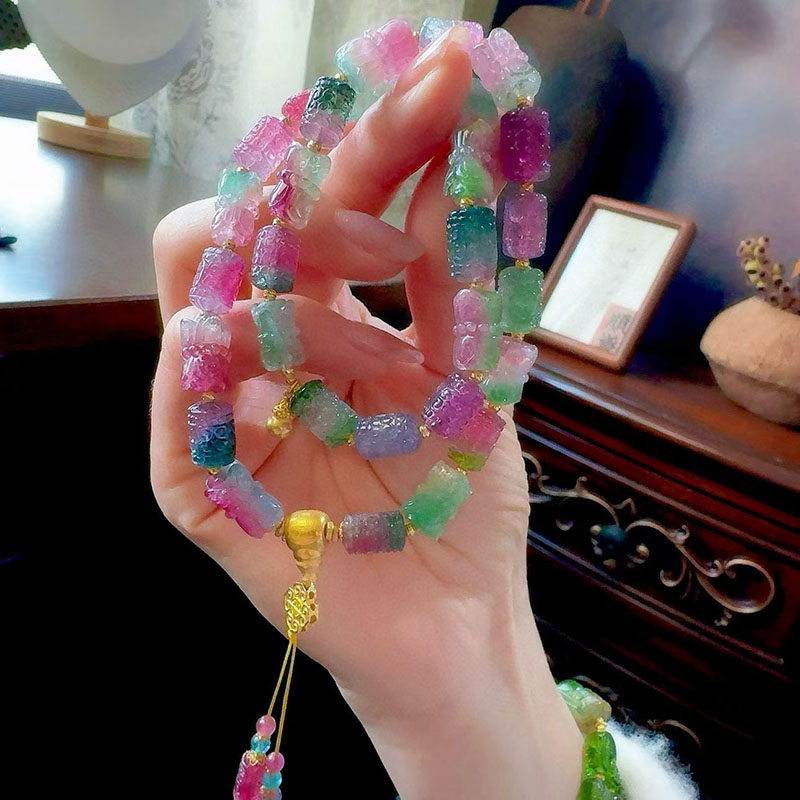 魅晶天然水晶晶体通透碧玺雕刻莲花多圈手链,饰品/流行首饰/时尚饰品新,手饰/手串,淘宝优惠券,粉丝福利购,淘宝优惠卷