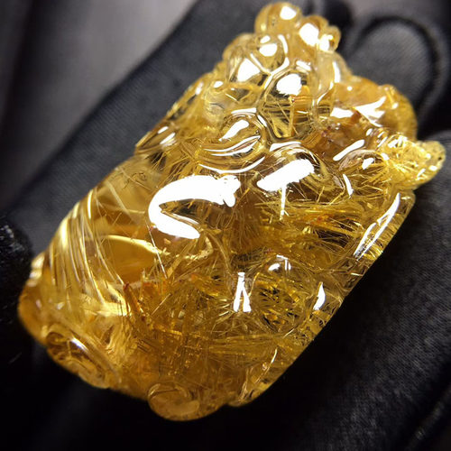 魅晶天然水晶钛晶顺发貔貅吊坠