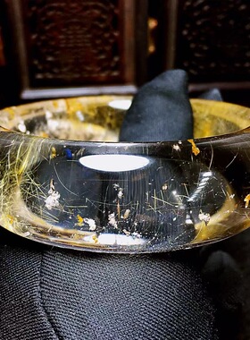 魅晶天然水晶晶体通透金发晶白幽灵共生水晶手镯