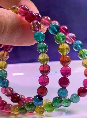 魅晶碧玺晶体通透手链