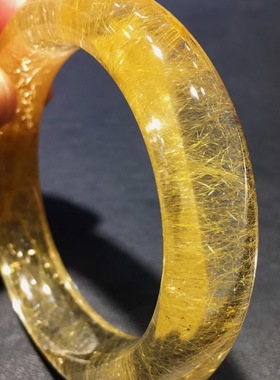 魅晶天然水晶晶体通透金发晶手镯