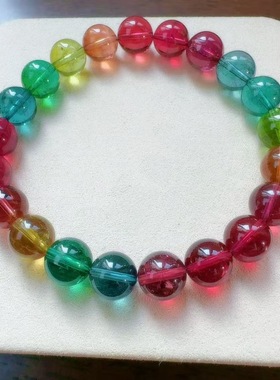 魅晶天然水晶晶体通透色彩绚丽手链