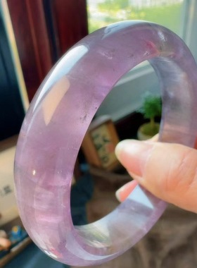魅晶天然水晶晶体通透紫色碧玺手镯