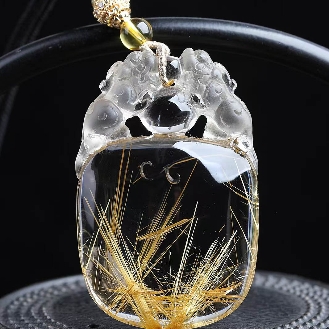 魅晶天然水晶板钛晶顺板单珠