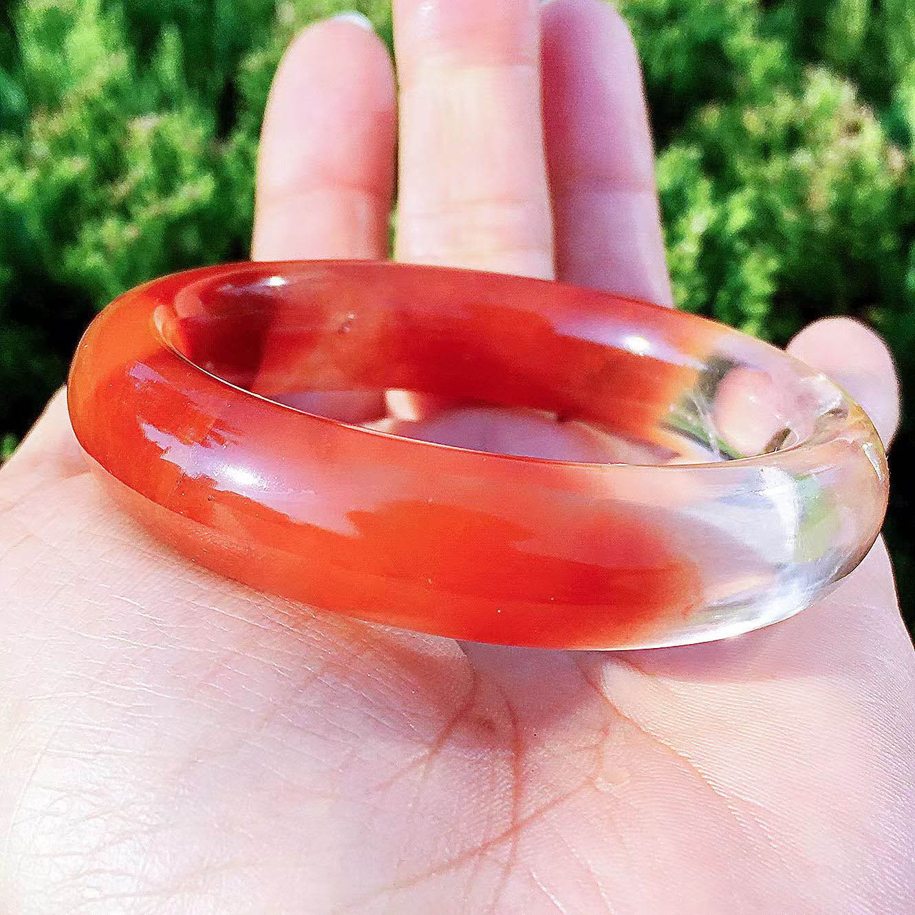 魅晶天然水晶红兔毛水晶手镯