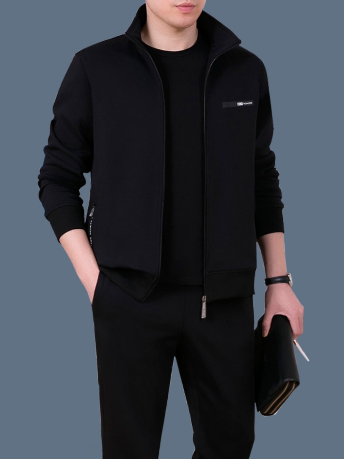 SPRING AND AUTUMN LONG-SLEEVED STAND-UP COLLAR CASUAL JACKET SPORTS SUIT MENS MIDDLE-AGED AND ELDERLY DAD SPORTSWEAR SPORTSWEAR SPORTSWEAR