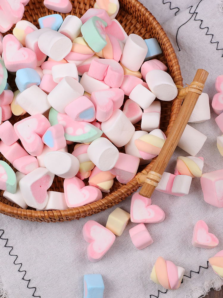 500g mixed color marshmallow cake ice cream decoration heart-shaped love flower small cylindrical rainbow cherry