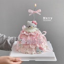 2025圣诞节许愿树蛋糕装 饰蝴蝶结KT猫摆件圣诞快乐亚克力插牌插件