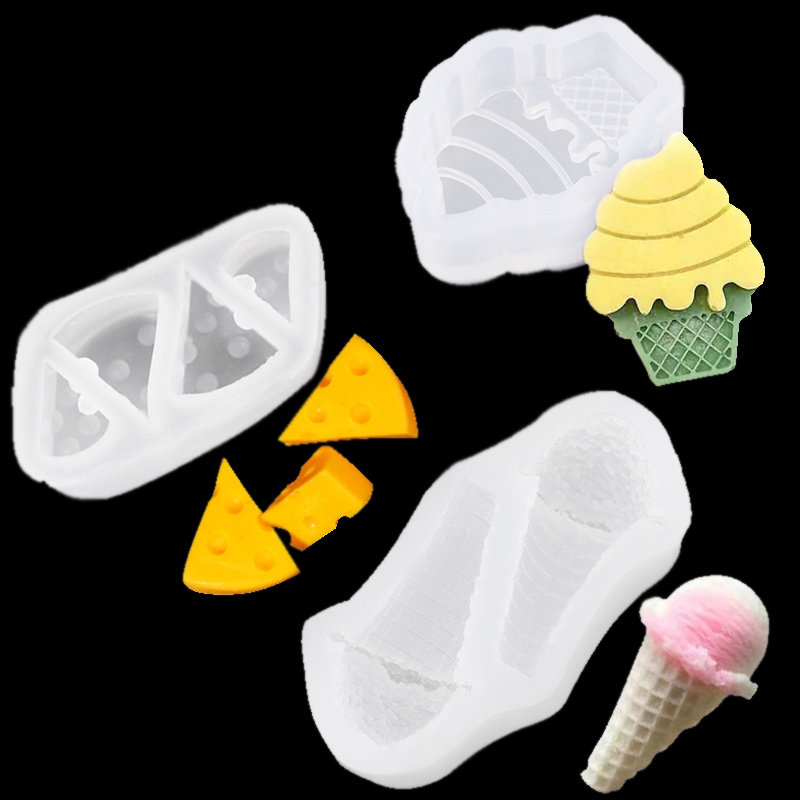 甜筒奶酪冰淇淋硅胶蛋糕模具 雪糕巧克力儿童甜品台生日蛋糕用具