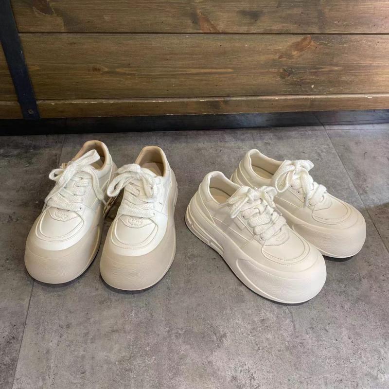 小白鞋女真皮厚底休闲板鞋