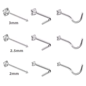 鼻钉锆石鼻环超闪小钻钛钢耳骨小耳朵钉隐形耳钉鼻翼饰品穿孔饰品