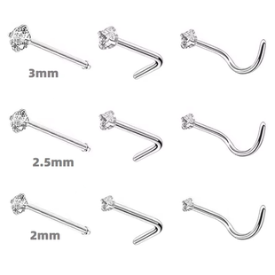 鼻钉锆石鼻环超闪小钻钛钢耳骨小耳朵钉隐形耳钉鼻翼饰品穿孔饰品