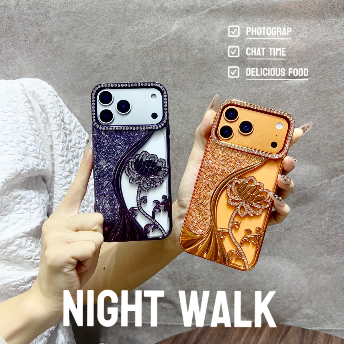 新款闪钻适用苹果14/15promax手机壳D家iphone16pro保护套全包123戴妃包格纹高级感奢华复古气质欧美小