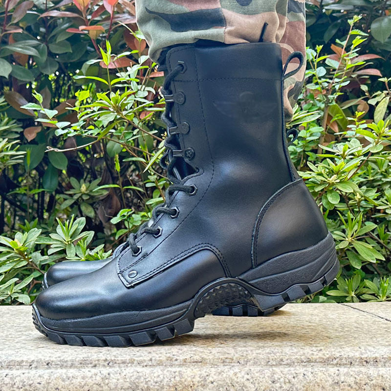 军事风户外训练靴新式高帮飞行靴防刺穿战训靴超轻战术靴真皮伞靴