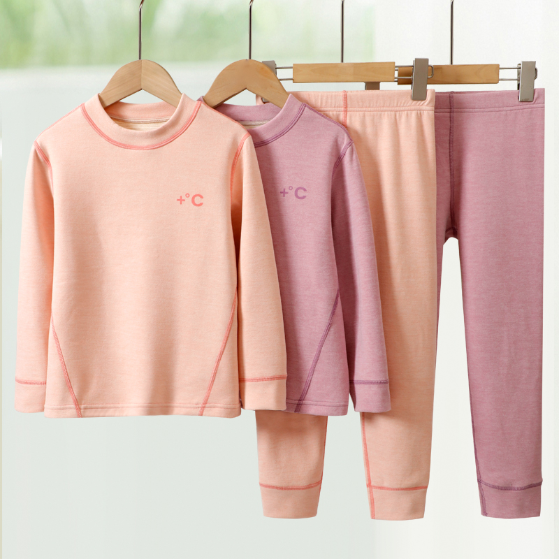 儿童保暖内衣a类秋冬季新款男童棉毛衫蚕丝羊毛女童秋衣秋裤套装