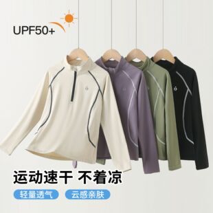 儿童立领长袖T恤中大童秋冬新款男女童速干上衣瑜伽羽毛球训练服