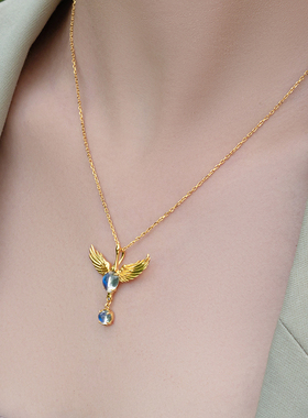 雁鸿饰界月光石925纯银项链女