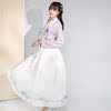 <Iris>Jiangnan Spring and summer Antiquity lady Improvement Hanfu printing Embroidered pleated skirt