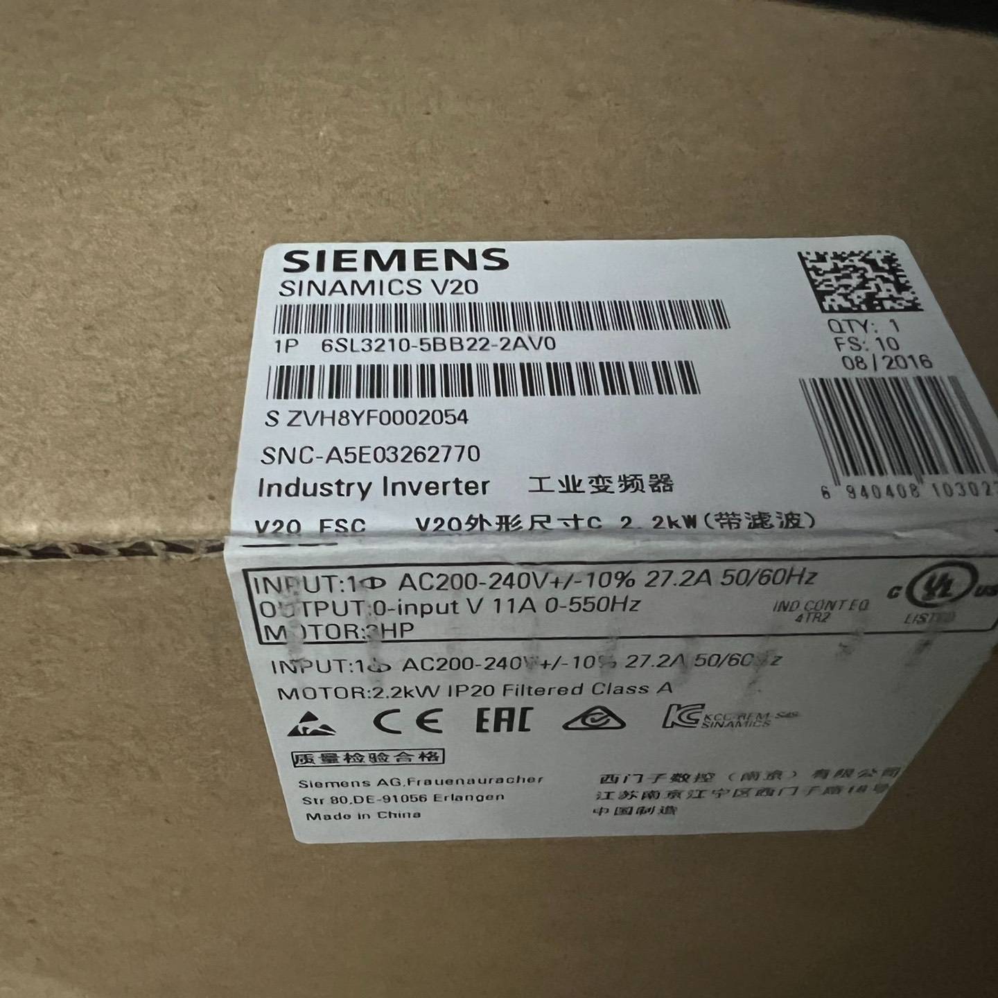 议价6SL3210-5BB22-2AV0正品原型号