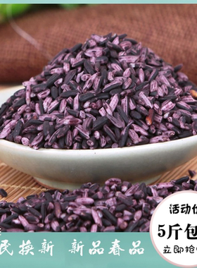 紫糯米粗粮黑紫米粗膳食纤维焖饭稀饭黏糯米5斤包邮