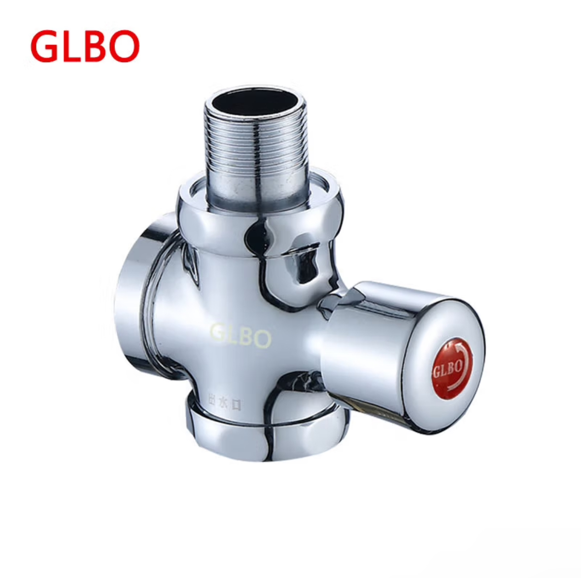 ￼￼GLBO手按式蹲便器冲水阀大便器按压式便池冲洗阀门铜加大阀体