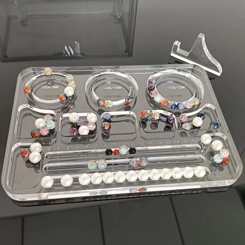透明亚克力手串手镯手链珠盘珠宝饰品陈列收纳摆件展示架拍照定制