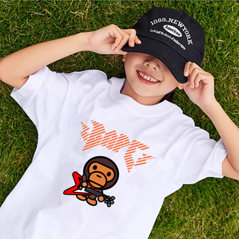 日系潮牌2025夏季儿童短袖上衣卡通印花男童女童休闲纯棉t恤
