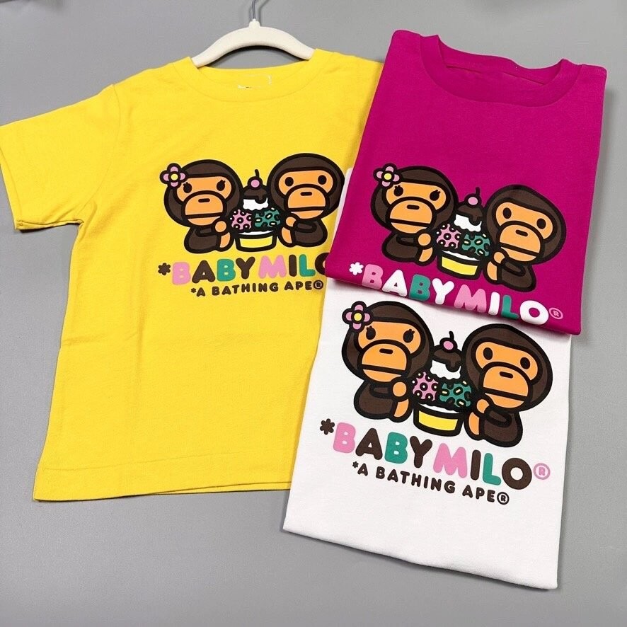 日系潮牌BAPE KIDS猿人头童装卡通夏装薄款纯棉短袖T恤男女童上衣