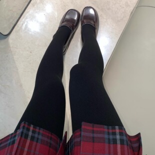 本治高等灰黑色连裤袜女秋冬微压显瘦打底裤袜