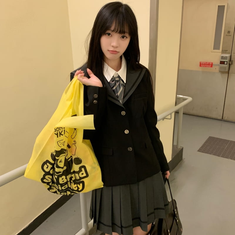 收腰显瘦水手领西服本治校供感