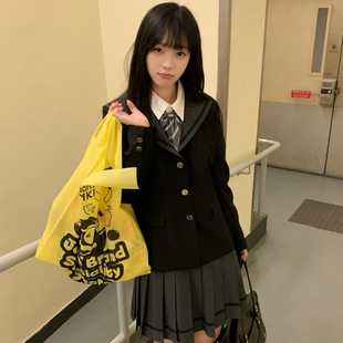 本治高等原创 jk制服三粒扣学院风收腰外套显瘦上衣 水手领西服