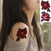 5张古风纹身贴纸防水高清图腾牡丹仿真女款 持久花臂胸部遮痕锁骨