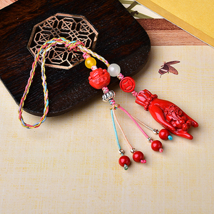 朱砂佛手貔貅红砂钥匙扣挂绳女包挂送女朋友本命年平安大财在握男