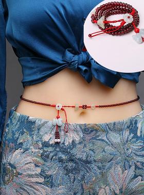 石榴石手链女款本命年蛇手工编织