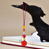 本命年朱砂莲蓬钱币钥匙扣挂件属龙狗牛羊兔蛇饰品吉祥财运吊坠女