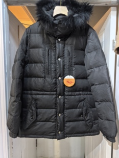 男士秋冬新款连帽鹅绒羽绒服外套休闲保暖暗千鸟格孤品日韩单