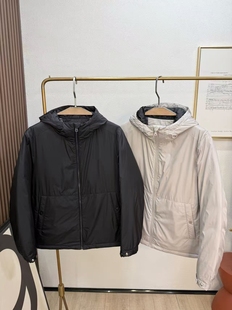 2025秋冬新款男士连帽外套休闲上衣羽绒服行政夹克上班族体制内