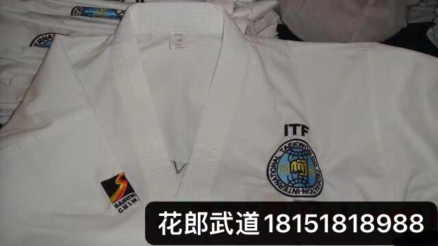 花郎武道 sasung白色跆拳道人气包邮itf师圣花样道服亚洲体型版