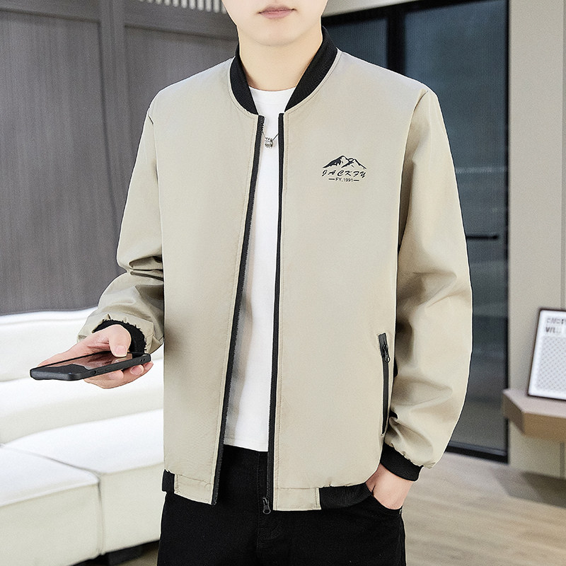 春秋夹克外套男装薄款百搭棒球服图片