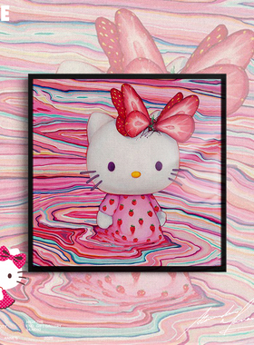 特别版ins粉色少女心安尼画廊kitty挂画hellokitty系列礼物装饰画