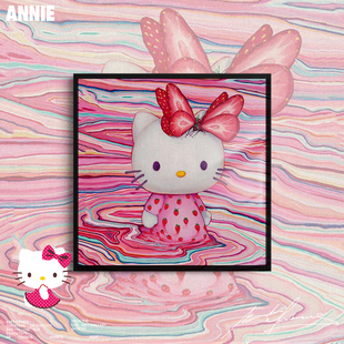 特别版ins粉色少女心安尼画廊kitty挂画hellokitty系列礼物装饰画