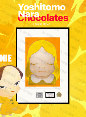 INS网红稀有金色奈良美智版画挂画卧室NARA限量装饰画