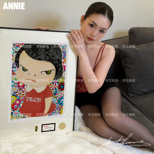 潮流版画奈良美智经典挂画村上隆限定限量摆件