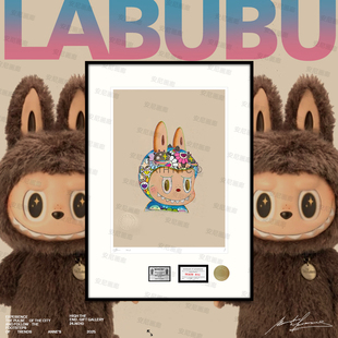 手绘LABUBU村上隆1卧室挂画安妮家安尼画廊潮流装饰画